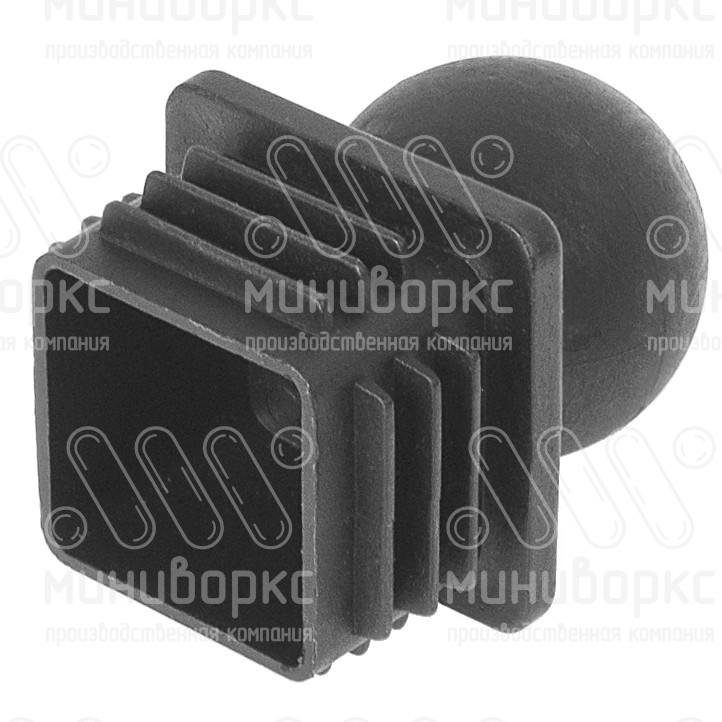 Заглушка квадратная 40х40, с шариком, декоративная, цвет черный – 40-40ШЧВ - 2