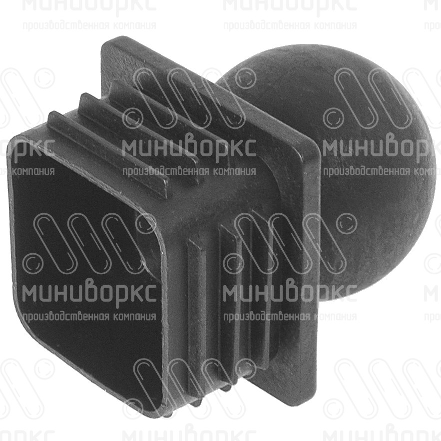 Заглушка квадратная 50х50, с шариком, декоративная, цвет черный – 50-50ШЧВ - 2