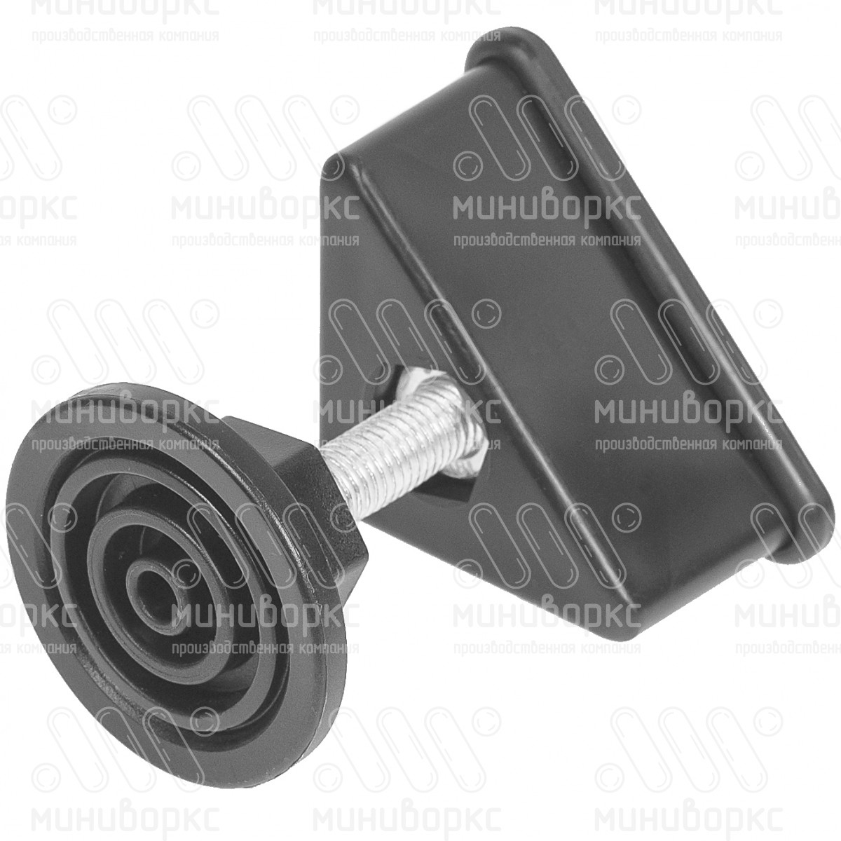 Комплект опоры под уголок 38х38, 40х40 мм и опоры с основанием Ø48 мм, под ключ 24, цвет черный – U40-40M10.D48x40 - 3