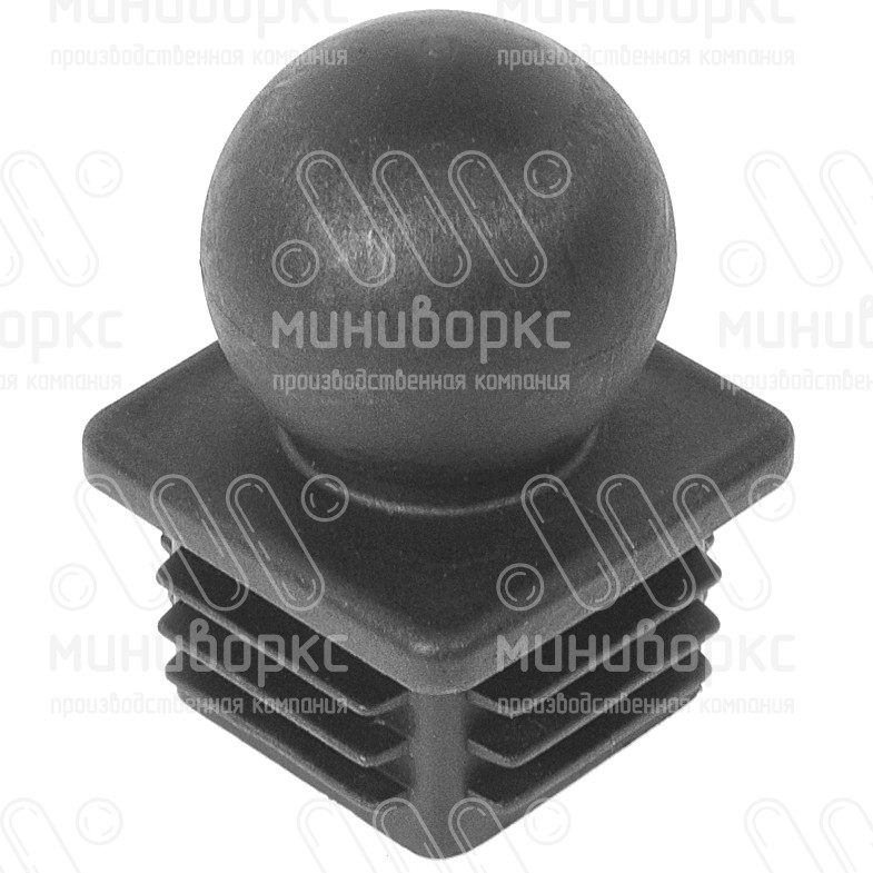 Заглушка квадратная 40х40, с шариком, декоративная, цвет черный – 40-40ШЧВ - 1