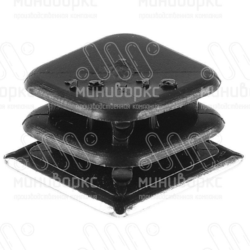 Заглушка пластиковая с хромированной шляпкой для квадратной трубы размером 18x18 мм, цвет хром – 110324452C - 3