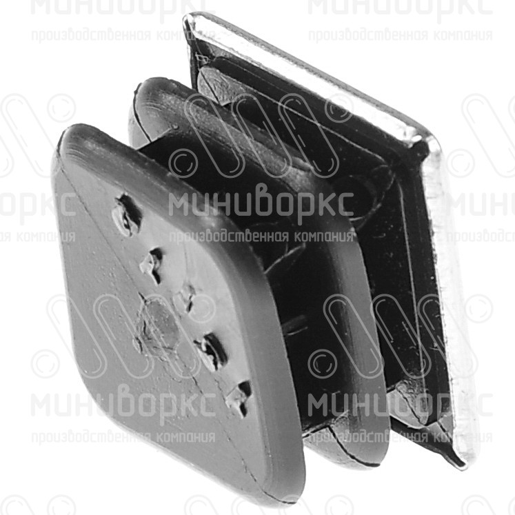 Заглушка пластиковая с хромированной шляпкой для квадратной трубы размером 18x18 мм, цвет хром – 110324452C - 2