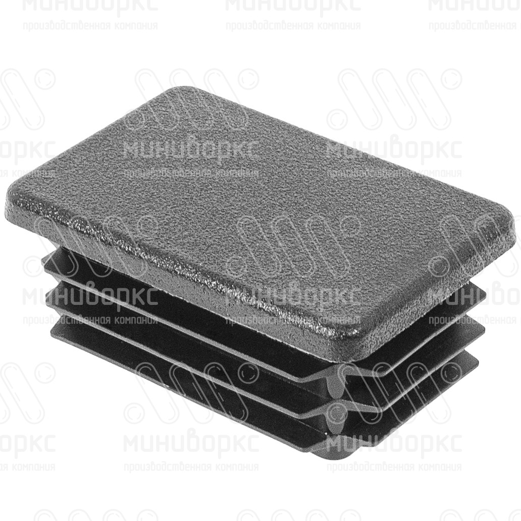 Заглушка пластиковая прямоугольная 40х60 мм, с плоской шляпкой, цвет черный – 40-60ПЧС - 1