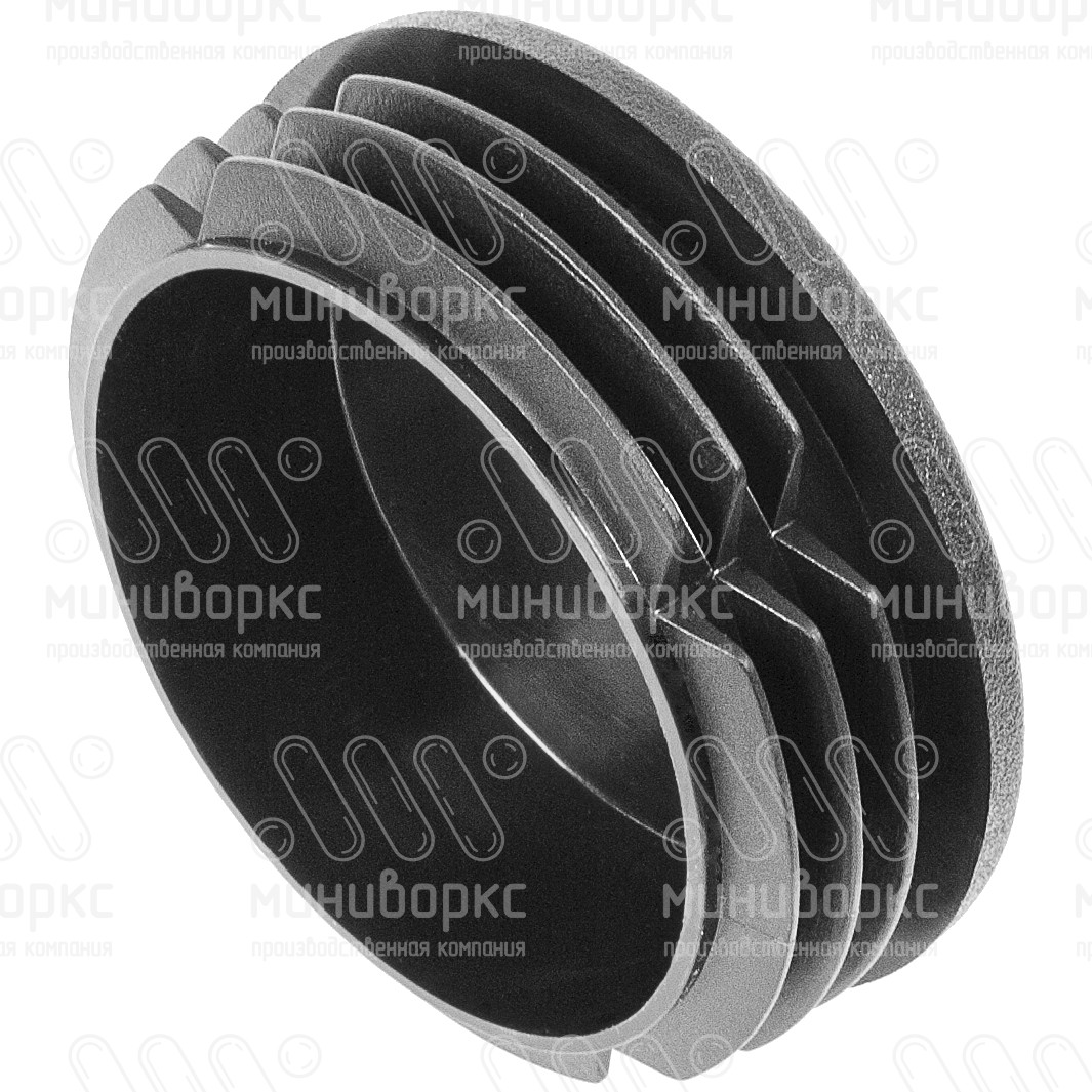 Заглушка пластиковая круглая Ø76, практичная, цвет черный – 76ПЧС - 2