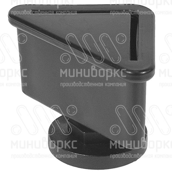 Комплект опоры под уголок 38х38, 40х40 мм и опоры с основанием Ø40 мм, под ключ 22, цвет черный – U40-40M10.D40x25 - 2