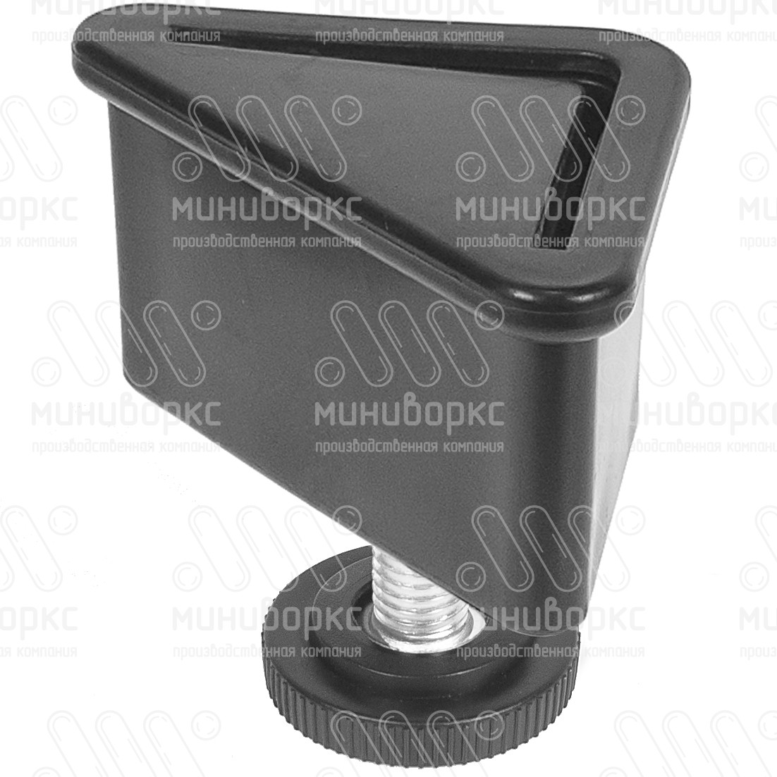 Комплект опоры под уголок 38х38, 40х40 мм и опоры с основанием Ø32 мм, цвет черный – U40-40M10.D32x30 - 1