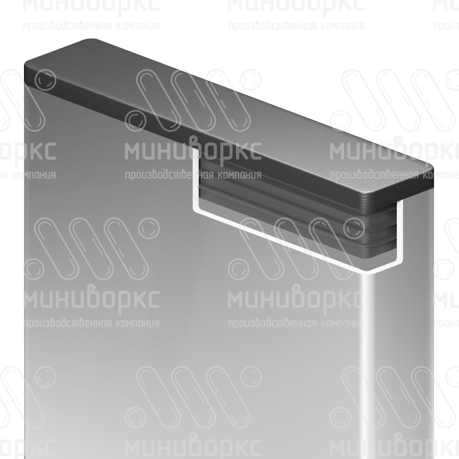 Заглушка пластиковая для прямоугольной трубы размером 120x25 мм, цвет белый – ILR120x25-BIANCO - 4