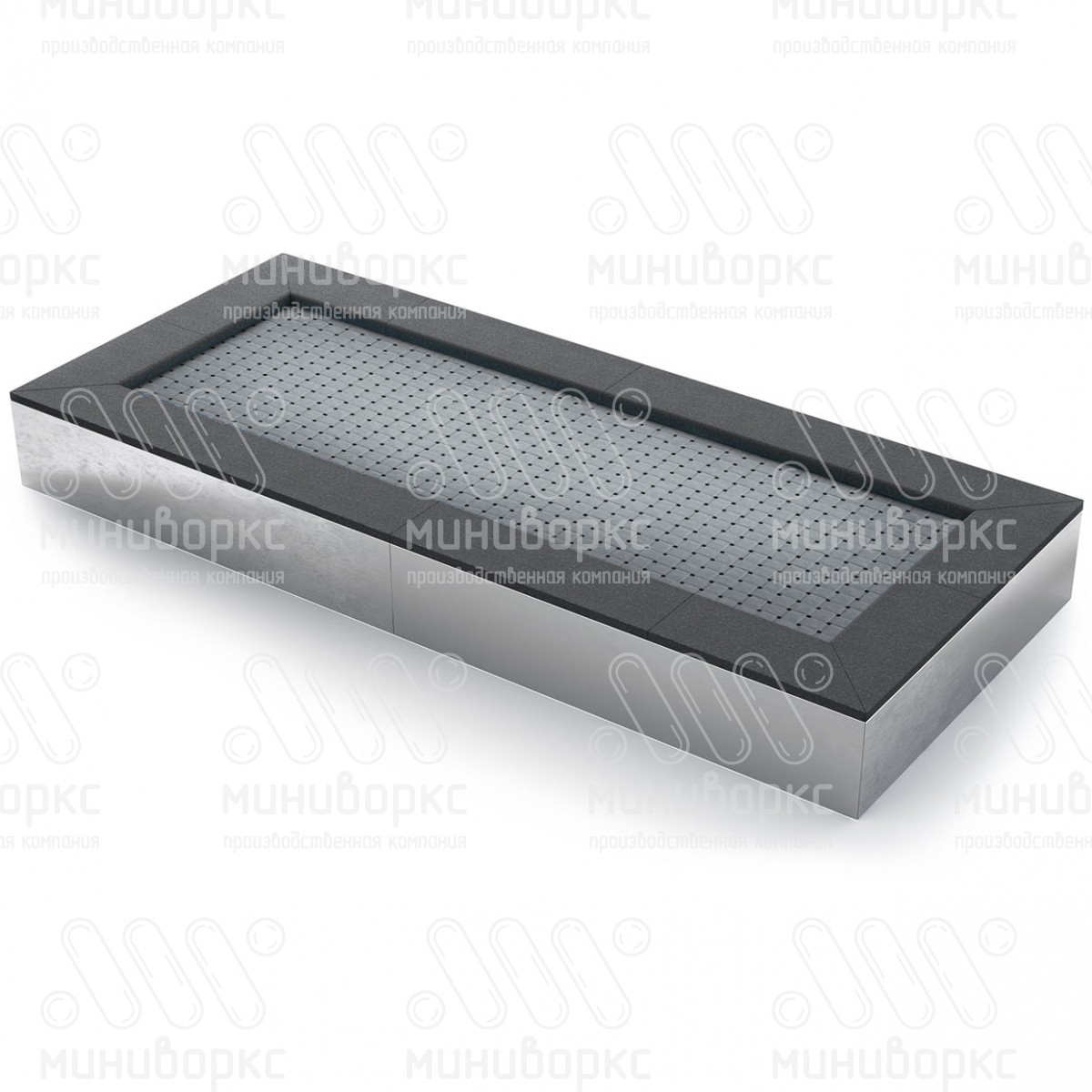 Батут прямоугольной формы, антивандальный, встраиваемый, для детских площадок, цвет черный/красный – T3000-3020/9005 - 6