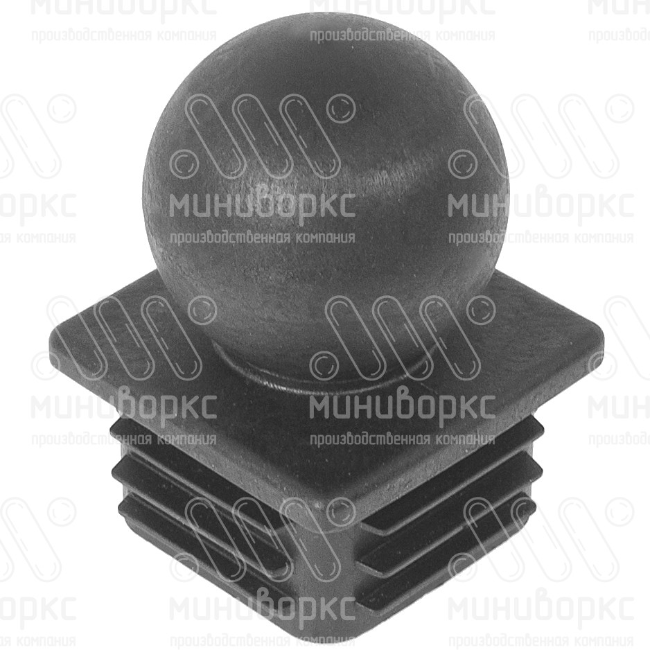 Заглушка квадратная 50х50, с шариком, декоративная, цвет черный – 50-50ШЧВ - 1