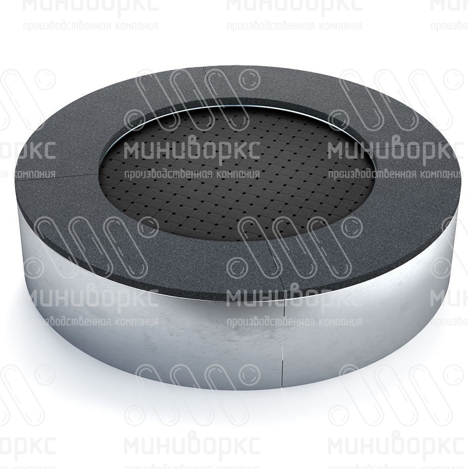 Батут круглой формы, антивандальный, встраиваемый, для детских площадок, цвет черный/желтый – C1000-1018/9005 - 7