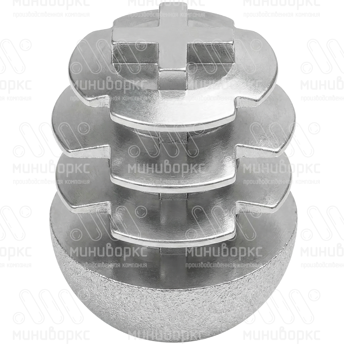 Заглушка пластиковая круглая Ø16, полусферическая, цвет хром – 16СХС - 3